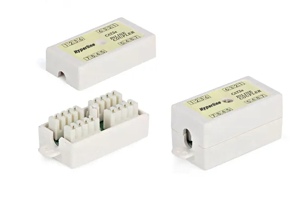 23533 Hyperline CA-IDC-C5e-WH Inline Coupler, Dual IDC, Cat. 5e, 4 Pairs-0